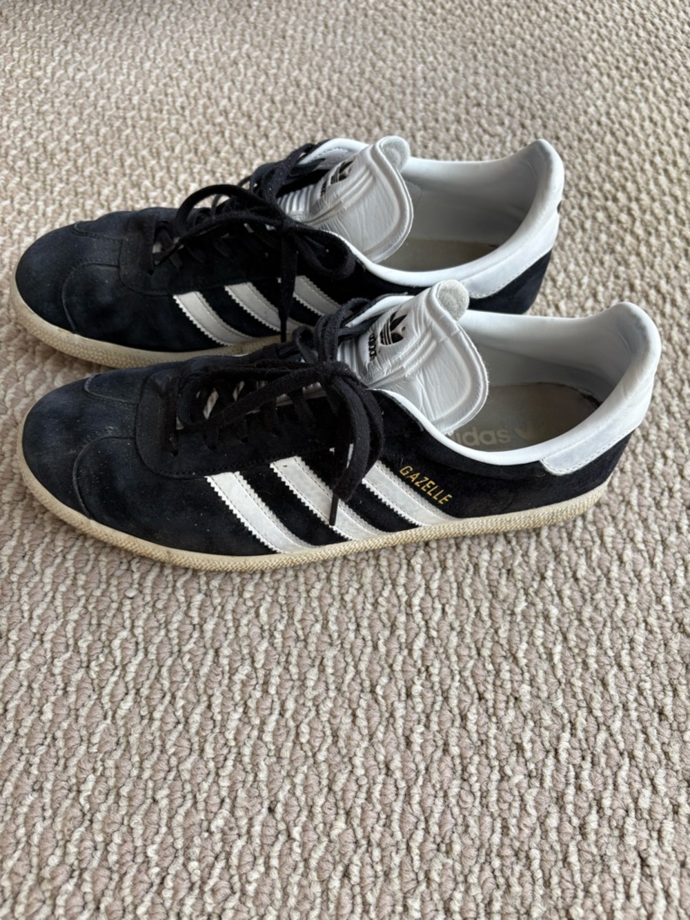 adidas Black & White Gazelle Suede Sneakers